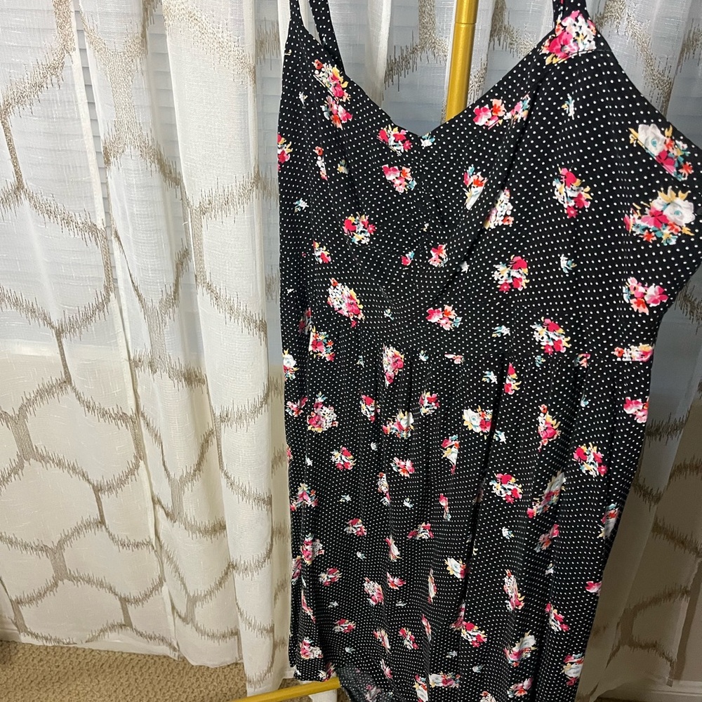 Torrid Black Floral Smocked Dress